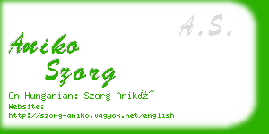 aniko szorg business card